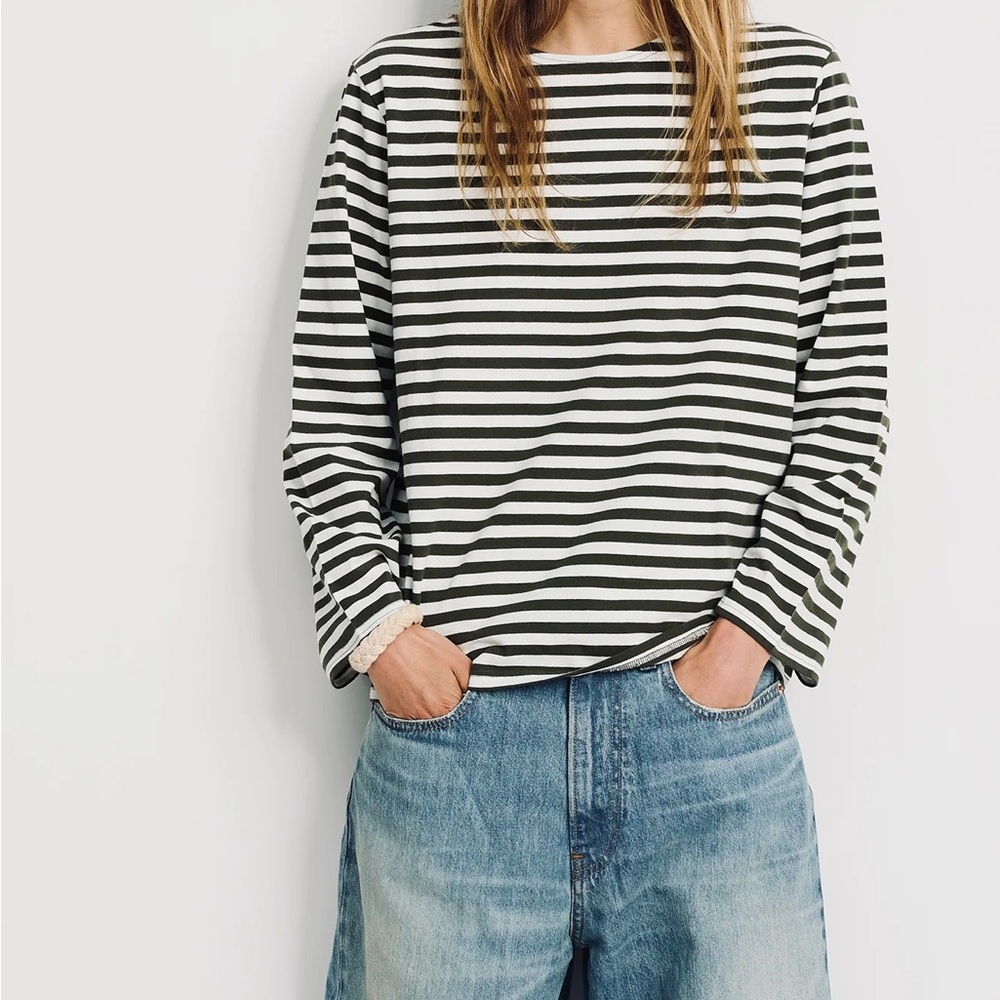 Denimist Striped Long Sleeve Boatneck Tee
